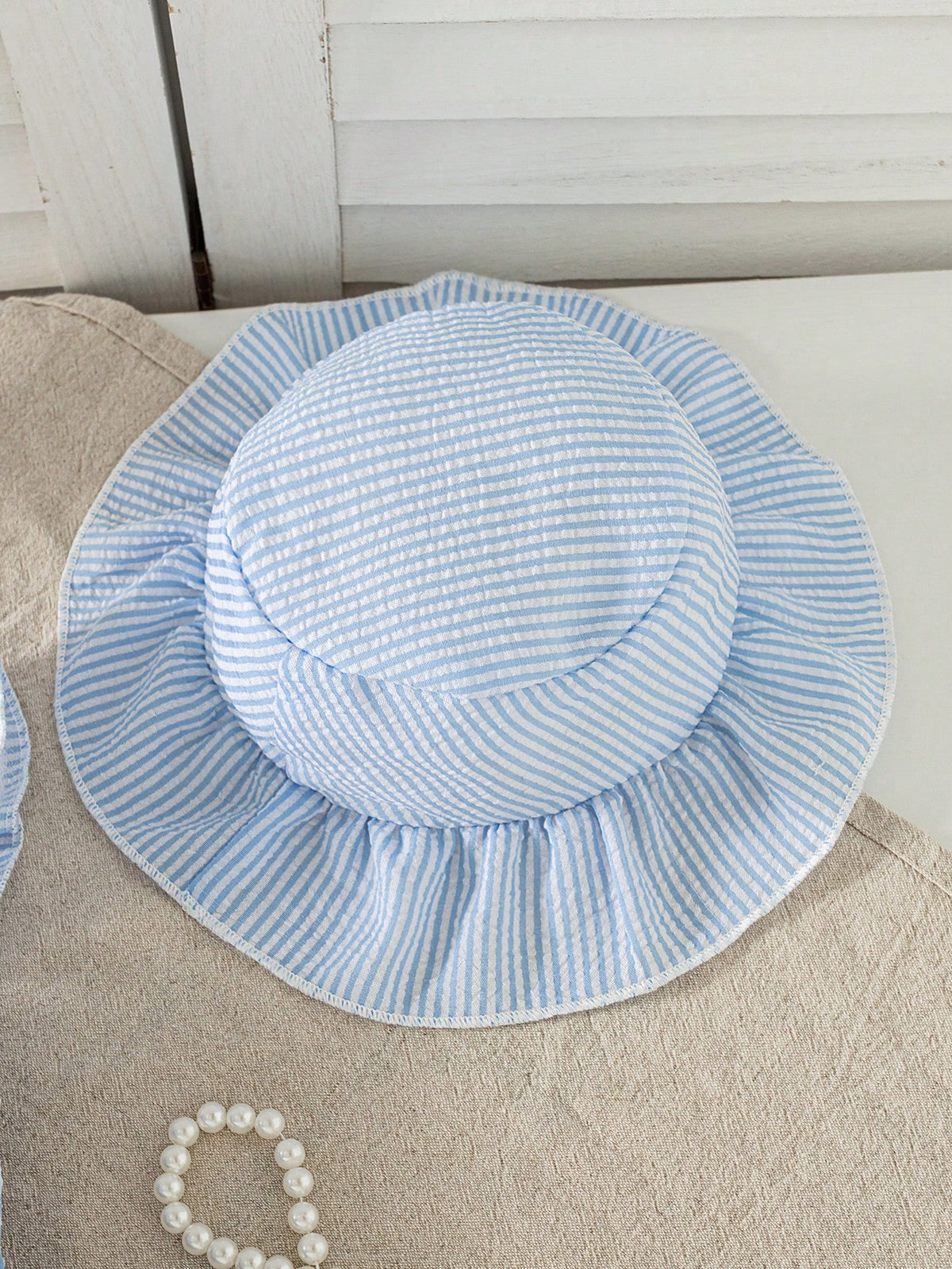 Summer Baby Girls' Striped Bodysuit With Big Bow Decor, Cap Sleeve Bib Overall, Versatile Outfits For Infants, With Sun Hat, Newborn Summer Clothing Gift