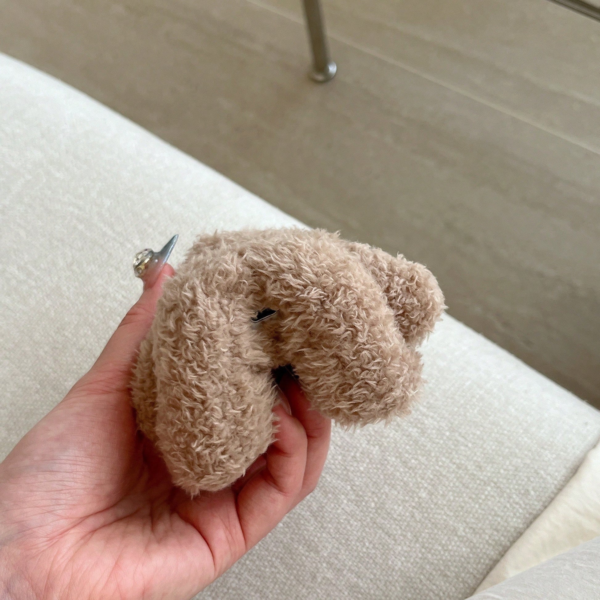 Super Cute 3D Bow Bear Brown Plush Earphone Case Compatible With AirPods 2nd/Pro 3rd/Pro 2/4th Generation