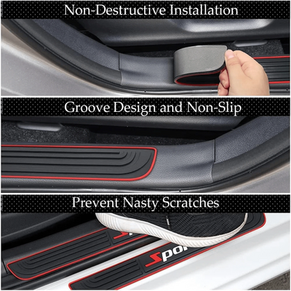 Super Durable And Suitable For Car Door Threshold Protection Strips, Universal Modified Anti Scratch Stickers, Exclusive For Door Welcome Foot Pedals, Enhancing The Appearance And Sense Of Safety Insi