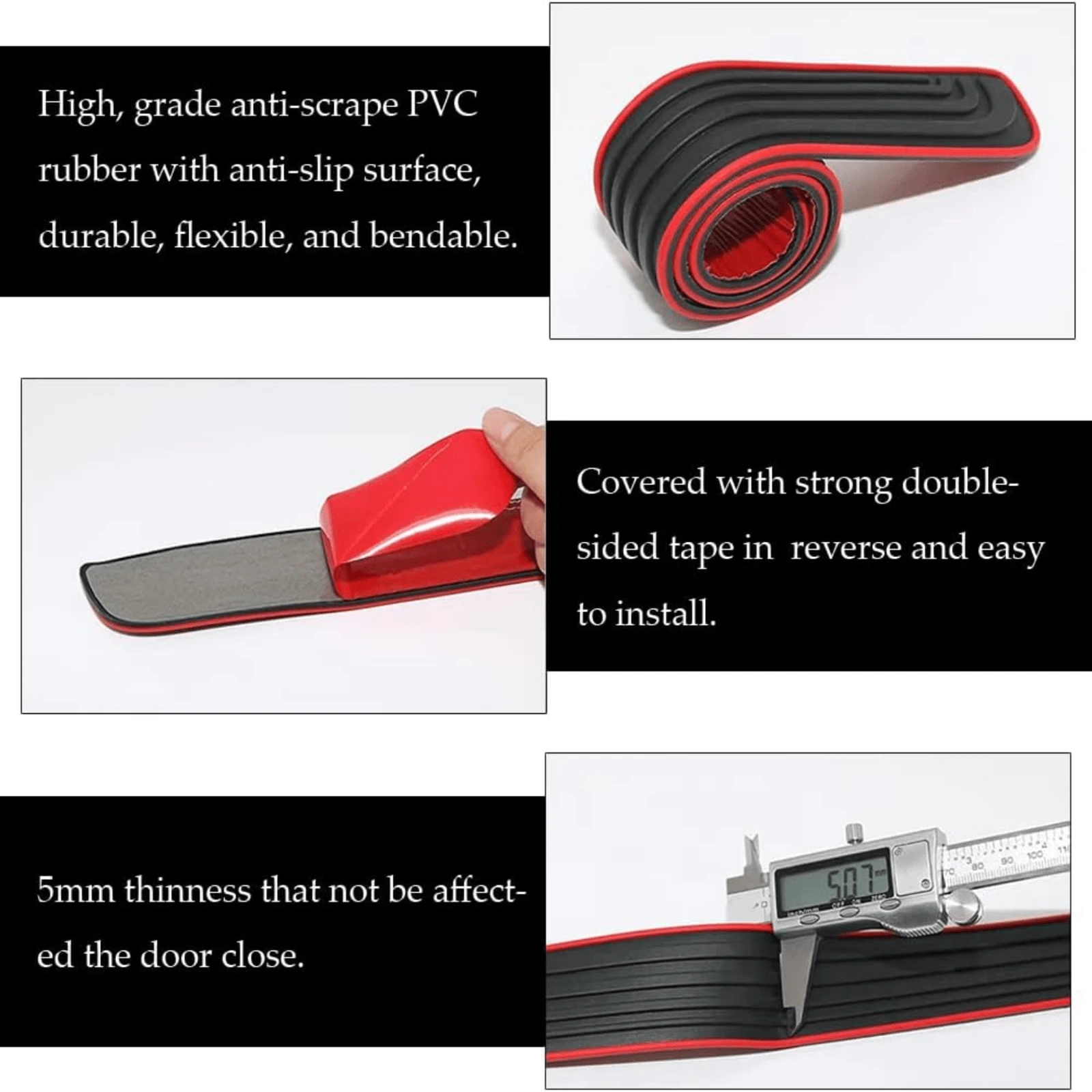 Super Durable And Suitable For Car Door Threshold Protection Strips, Universal Modified Anti Scratch Stickers, Exclusive For Door Welcome Foot Pedals, Enhancing The Appearance And Sense Of Safety Insi