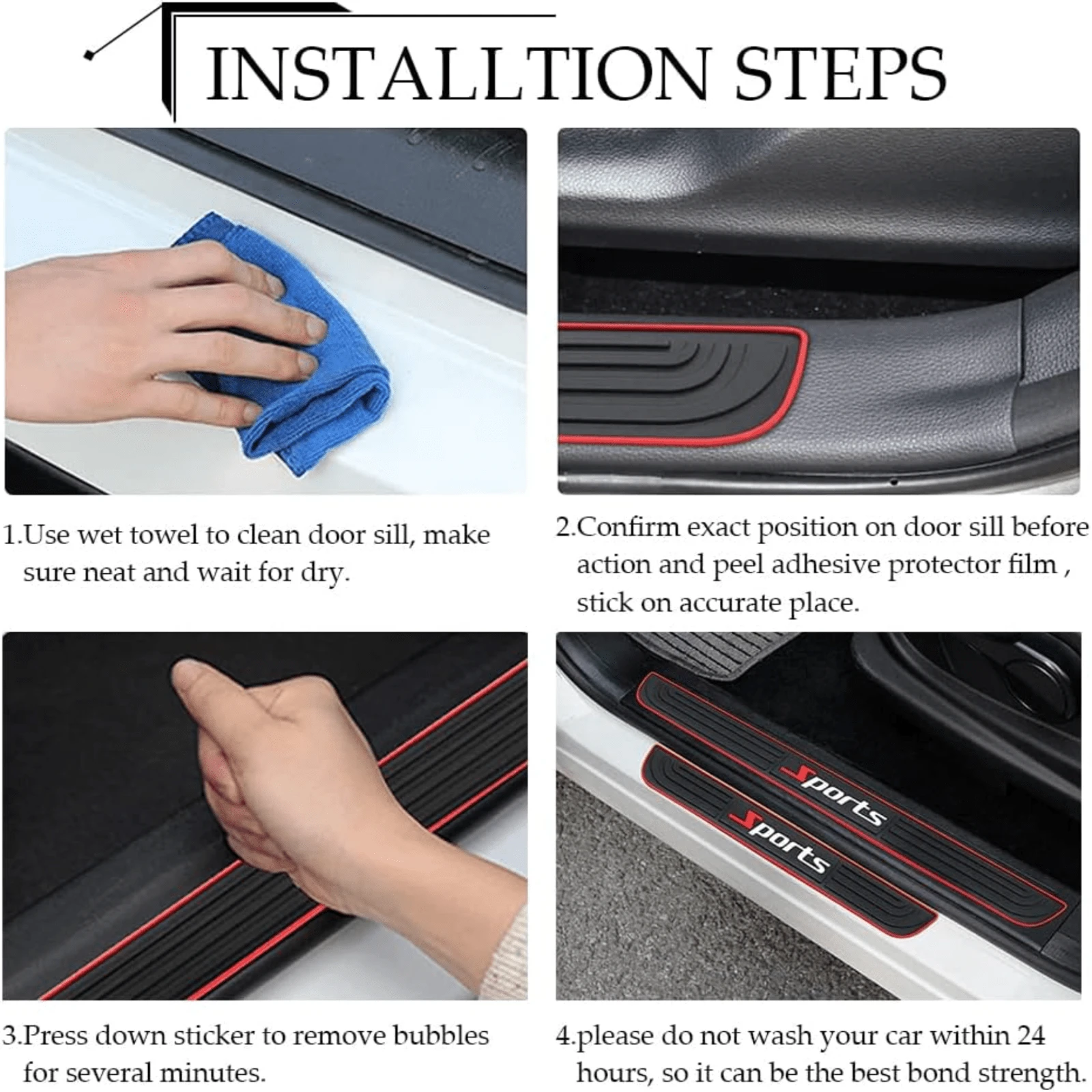 Super Durable And Suitable For Car Door Threshold Protection Strips, Universal Modified Anti Scratch Stickers, Exclusive For Door Welcome Foot Pedals, Enhancing The Appearance And Sense Of Safety Insi