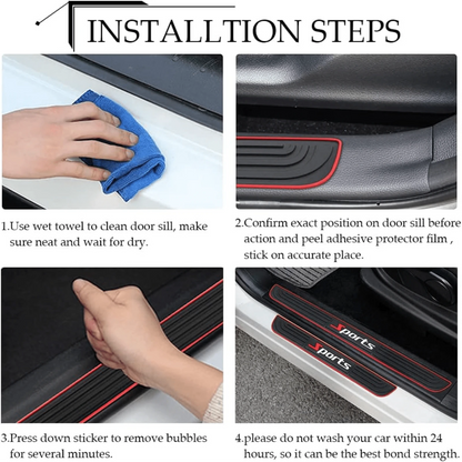 Super Durable And Suitable For Car Door Threshold Protection Strips, Universal Modified Anti Scratch Stickers, Exclusive For Door Welcome Foot Pedals, Enhancing The Appearance And Sense Of Safety Insi