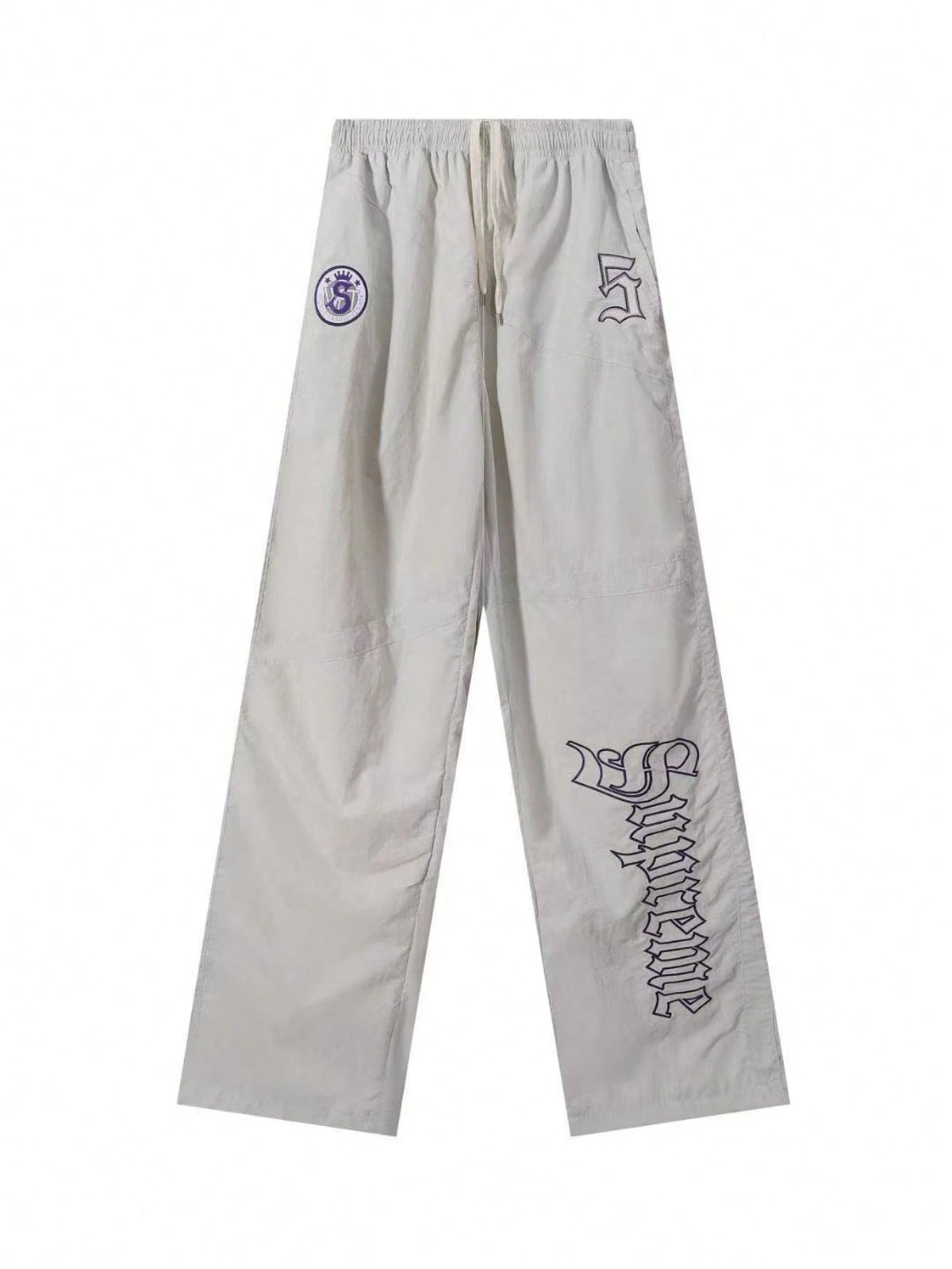 Supreme Old English Track Suit| Matching Jacket And Pant Set| Gothic Font Style Streetwear Wind-Breaker And Trackpants| Wind-Proof, Water-Resistant Urban Daily Casual Layering Outerwear| Unisex Fo