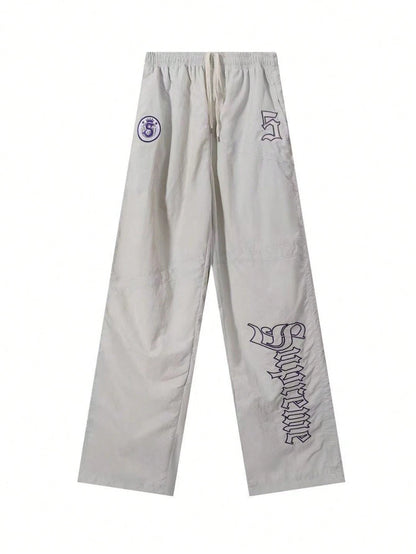 Supreme Old English Track Suit| Matching Jacket And Pant Set| Gothic Font Style Streetwear Wind-Breaker And Trackpants| Wind-Proof, Water-Resistant Urban Daily Casual Layering Outerwear| Unisex Fo
