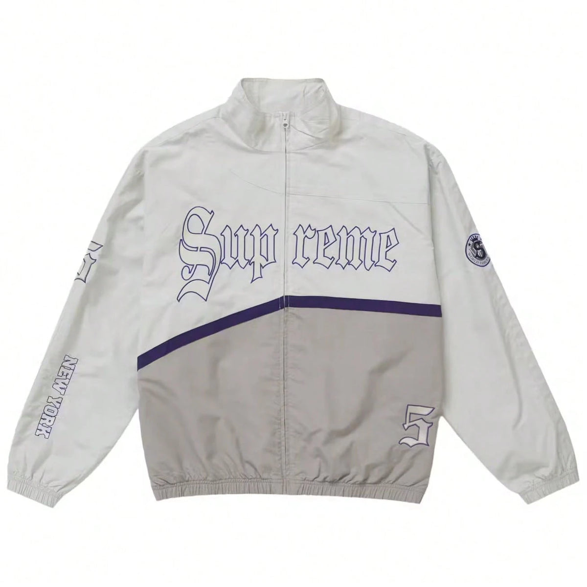 Supreme Old English Track Suit| Matching Jacket And Pant Set| Gothic Font Style Streetwear Wind-Breaker And Trackpants| Wind-Proof, Water-Resistant Urban Daily Casual Layering Outerwear| Unisex Fo
