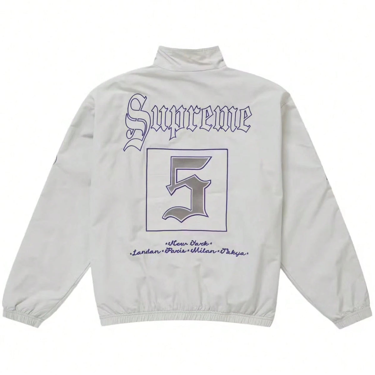 Supreme Old English Track Suit| Matching Jacket And Pant Set| Gothic Font Style Streetwear Wind-Breaker And Trackpants| Wind-Proof, Water-Resistant Urban Daily Casual Layering Outerwear| Unisex Fo