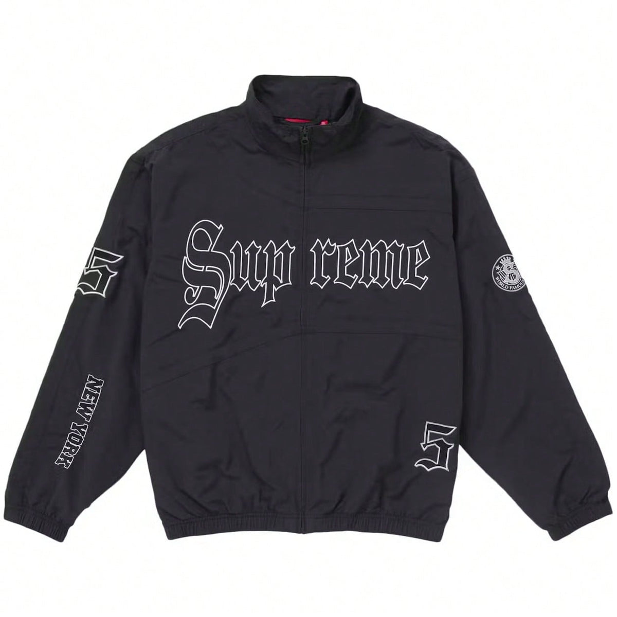 Supreme Old English Track Suit| Matching Jacket And Pant Set| Gothic Font Style Streetwear Wind-Breaker And Trackpants| Wind-Proof, Water-Resistant Urban Daily Casual Layering Outerwear| Unisex Fo