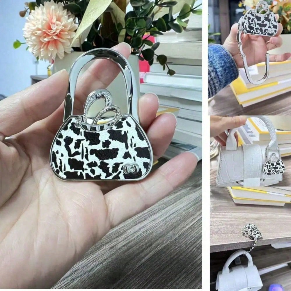 Swan Design Creative Hanging Bag Hook, Foldable Desk Metal Book Bag Hanger
