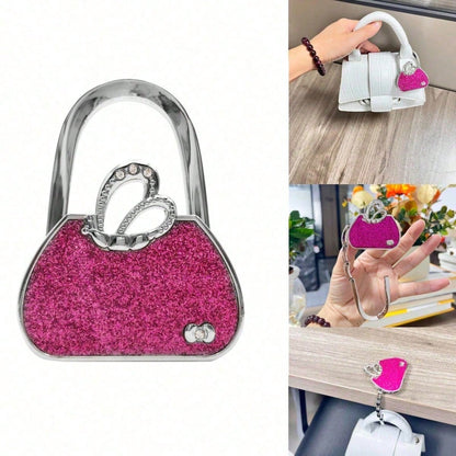 Swan Design Creative Hanging Bag Hook, Foldable Desk Metal Book Bag Hanger
