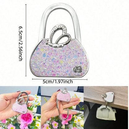 Swan Design Creative Hanging Bag Hook, Foldable Desk Metal Book Bag Hanger
