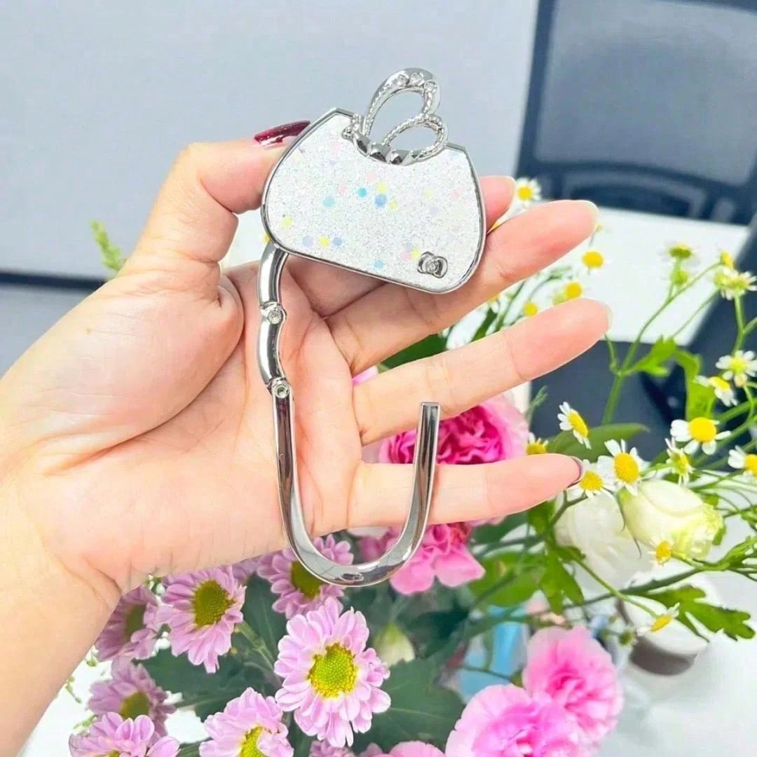 Swan Design Creative Hanging Bag Hook, Foldable Desk Metal Book Bag Hanger