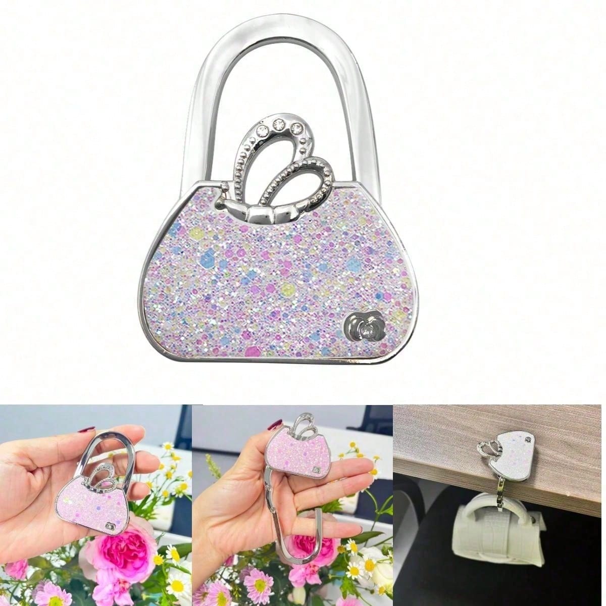 Swan Design Creative Hanging Bag Hook, Foldable Desk Metal Book Bag Hanger