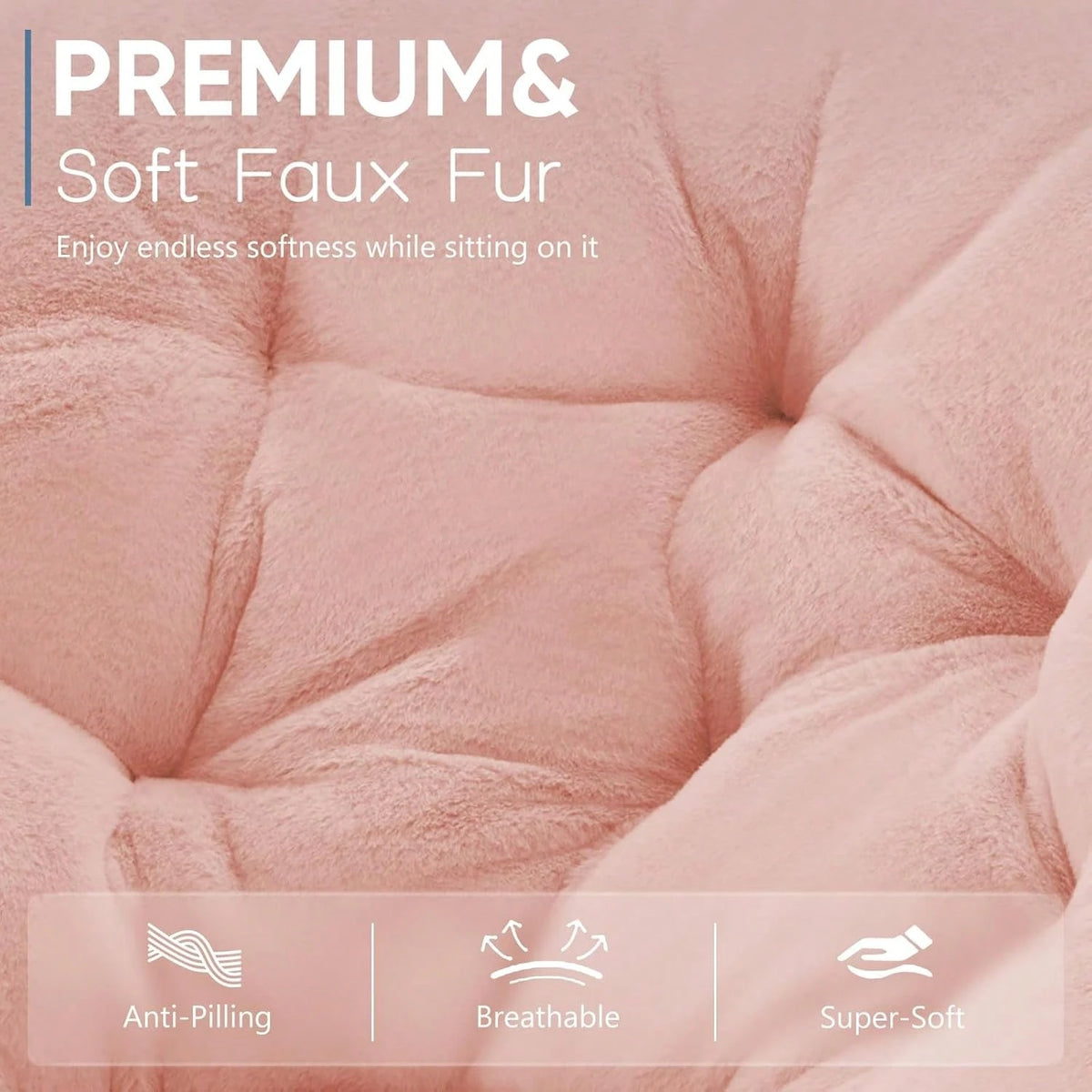 Sweetcrispy Comfy Chair For Adults, Soft Faux Fur Folding Lounge For Bedroom Living Room Dorm Rooms Flexible Reading Chair For Teens, Large Size Foldable,Square-Pink