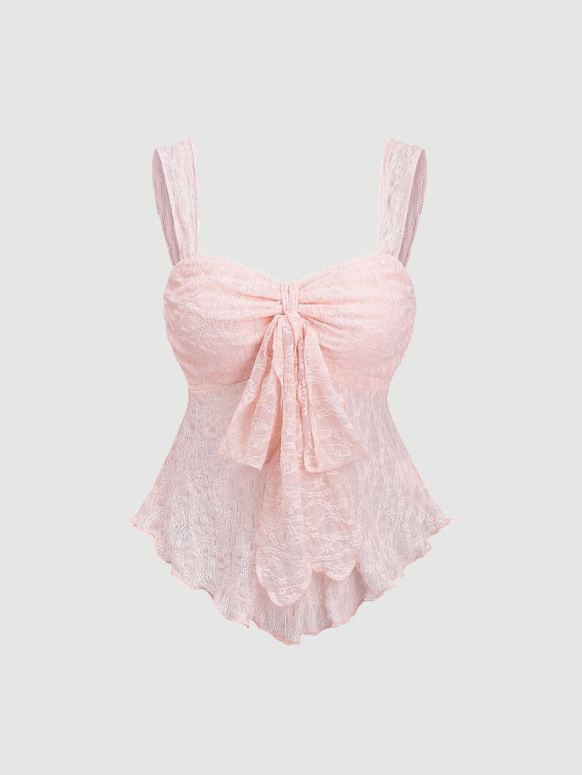 Sweetra Cropped Tube Top With Bowknot And Textured Print
