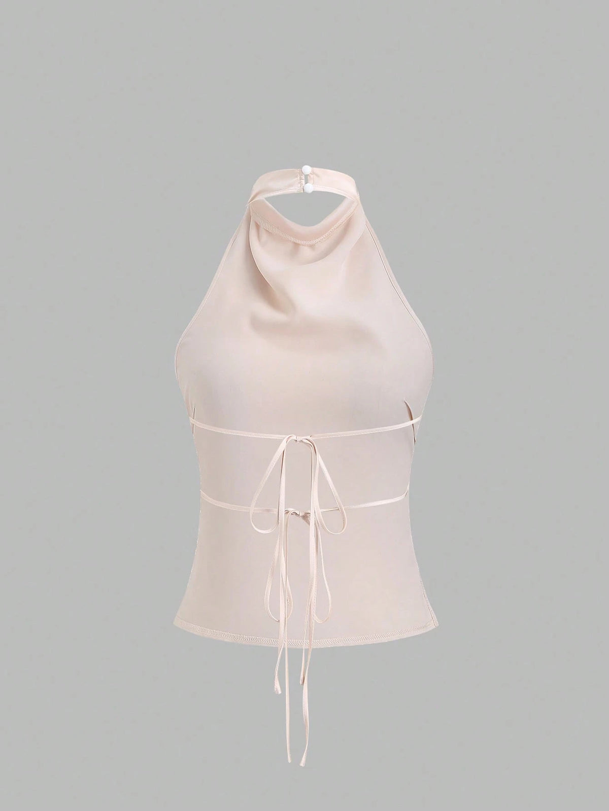 Sweetra Elegant Tied Bandage Halter Backless Crop Top