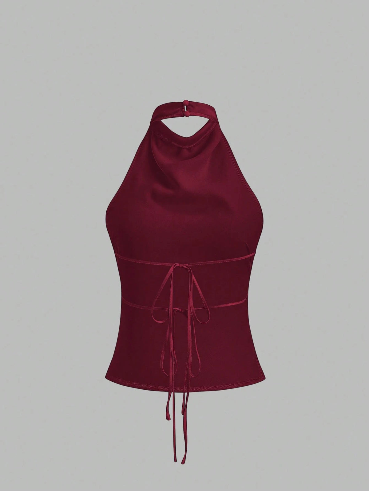 Sweetra Elegant Tied Bandage Halter Backless Crop Top
