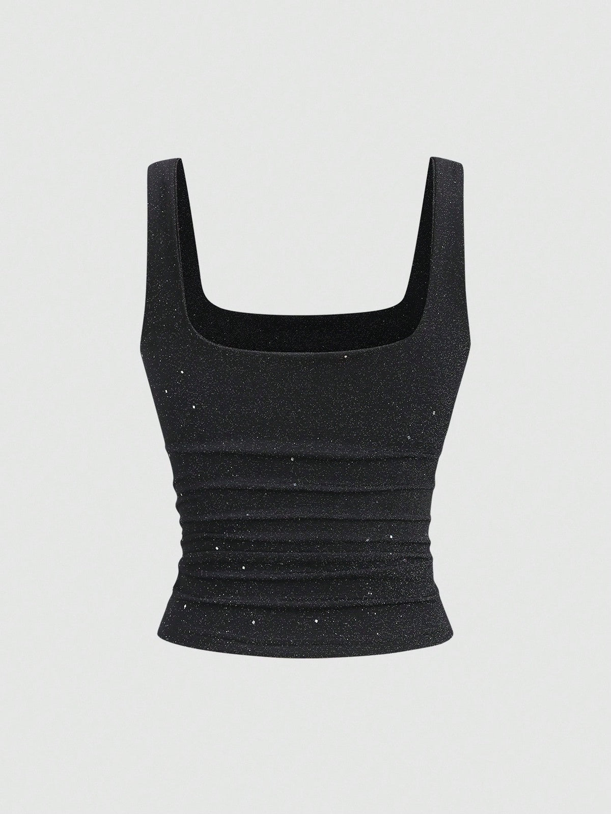 Sweetra New Shiny Fabric Elegant Commuter Everyday Wear Waist Cinched Slim Fit Women Tank Top, Autumn