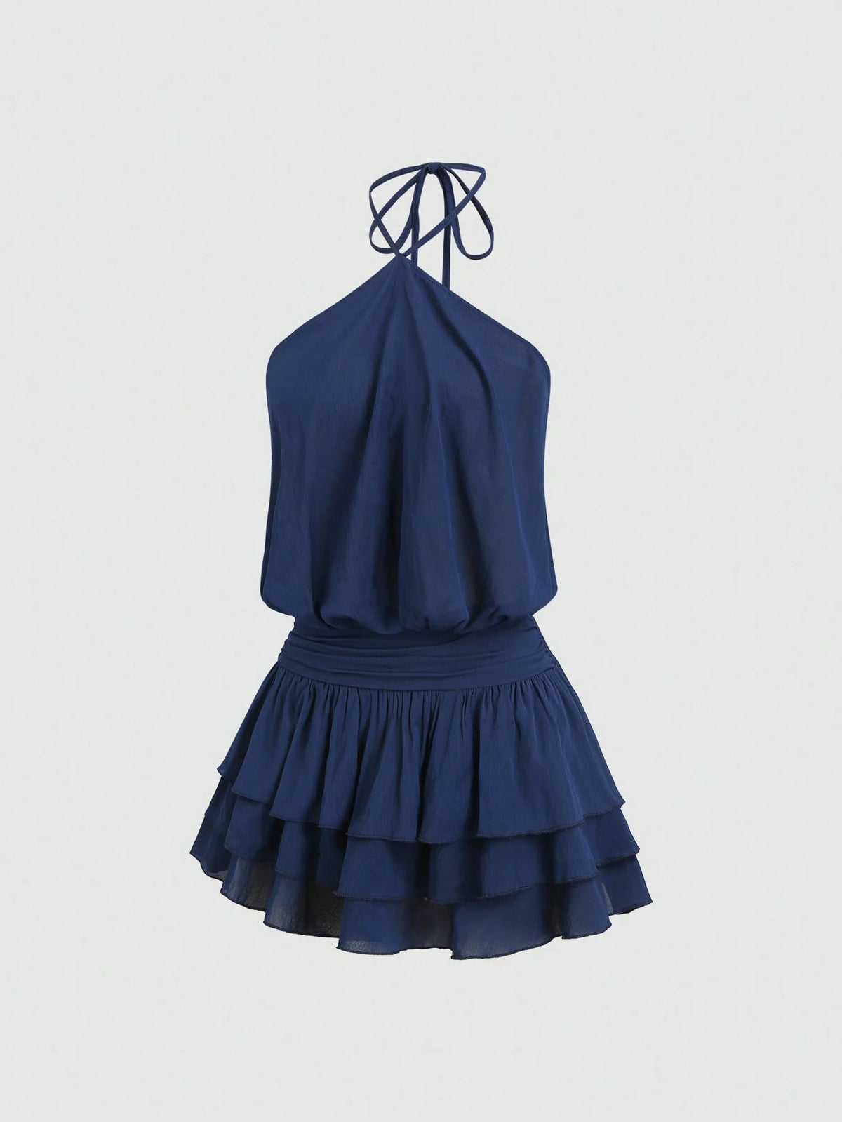 Sweetra Pink Sweet & Spicy Sexy Street Style Halter Neck Backless Mini Dress, Summer Women's Dress For Dating And Vacation
