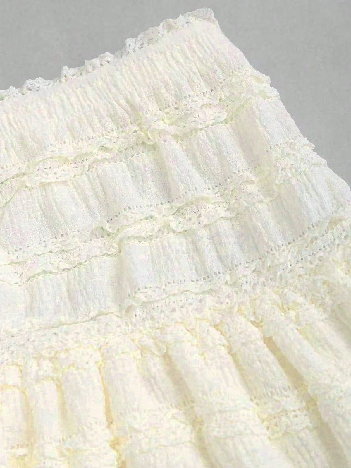 Sweetra Solid Color Ruffle Trim Number Print Double Layered Hem Skirt, Casual & Resort Y2K