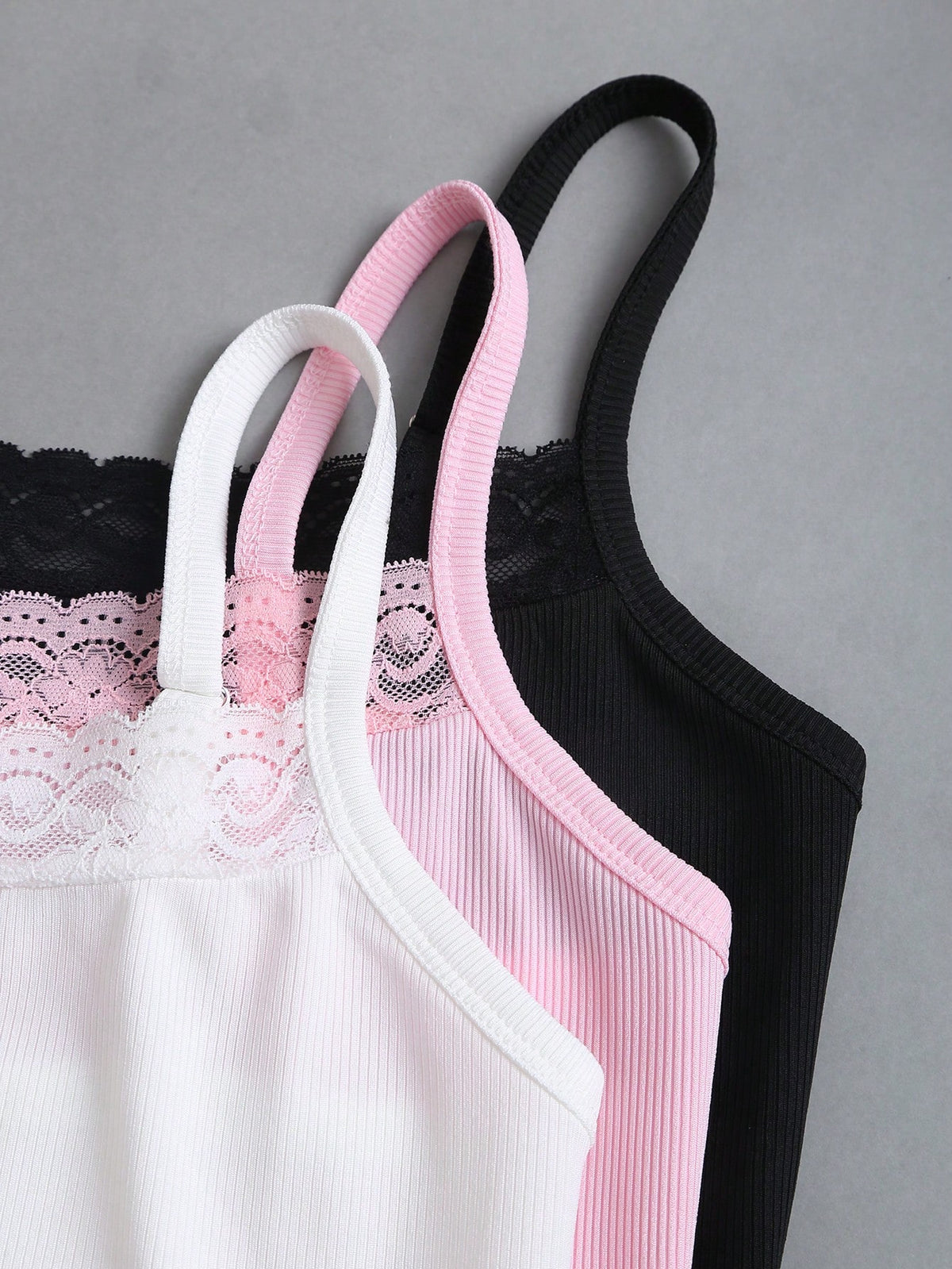 Sweetra Sweet&Spicy Elegant Lace Camisole,White And Pink Summer Everyday Casual Tight-Fitting Cropped Backless Tank Top For Music Festival Vacation Date Work