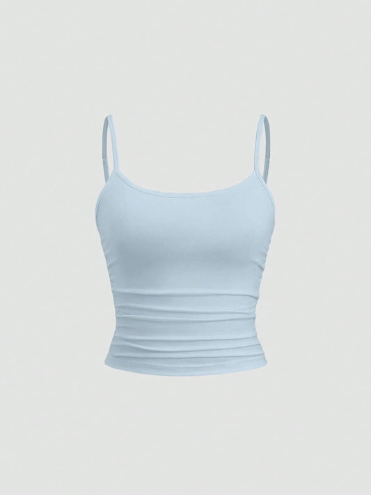 Sweetra Women's Fitted Cami Top, Slim Fit, Layering Sleeveless Top Y2K