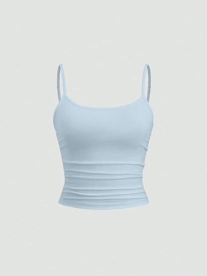 Sweetra Women's Fitted Cami Top, Slim Fit, Layering Sleeveless Top Y2K