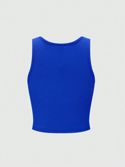 Sweetra Women's Plain Singlet, Minimalist, Casual, For Daily Wear Graphic Tees Women Tops Top Croppedcroptop Teenstop Whitewomen Crop Topcrop Top White