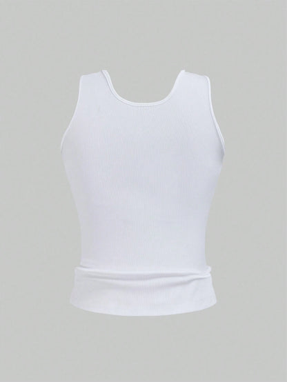Sweetra Women's Slim Fit Letter Print Tank Top Graphic Tees Women Tops