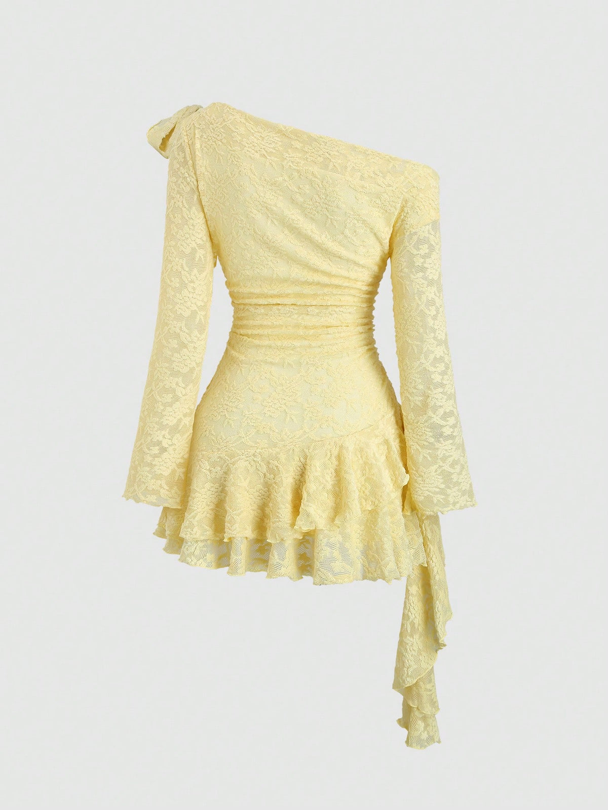 Sweetra Y2K Sexy Lace Asymmetric Shoulder Asymmetrical Hem Dress