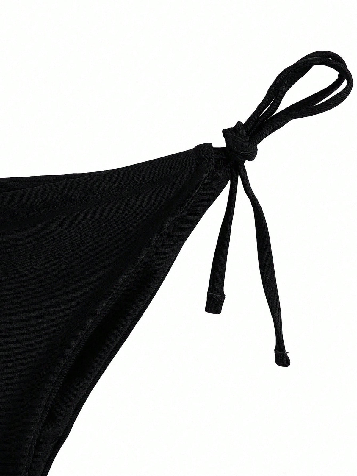 Swim Basics Double Fabric Bandeau (Backless Tie) High Leg Side Tie Bikini Swimwear