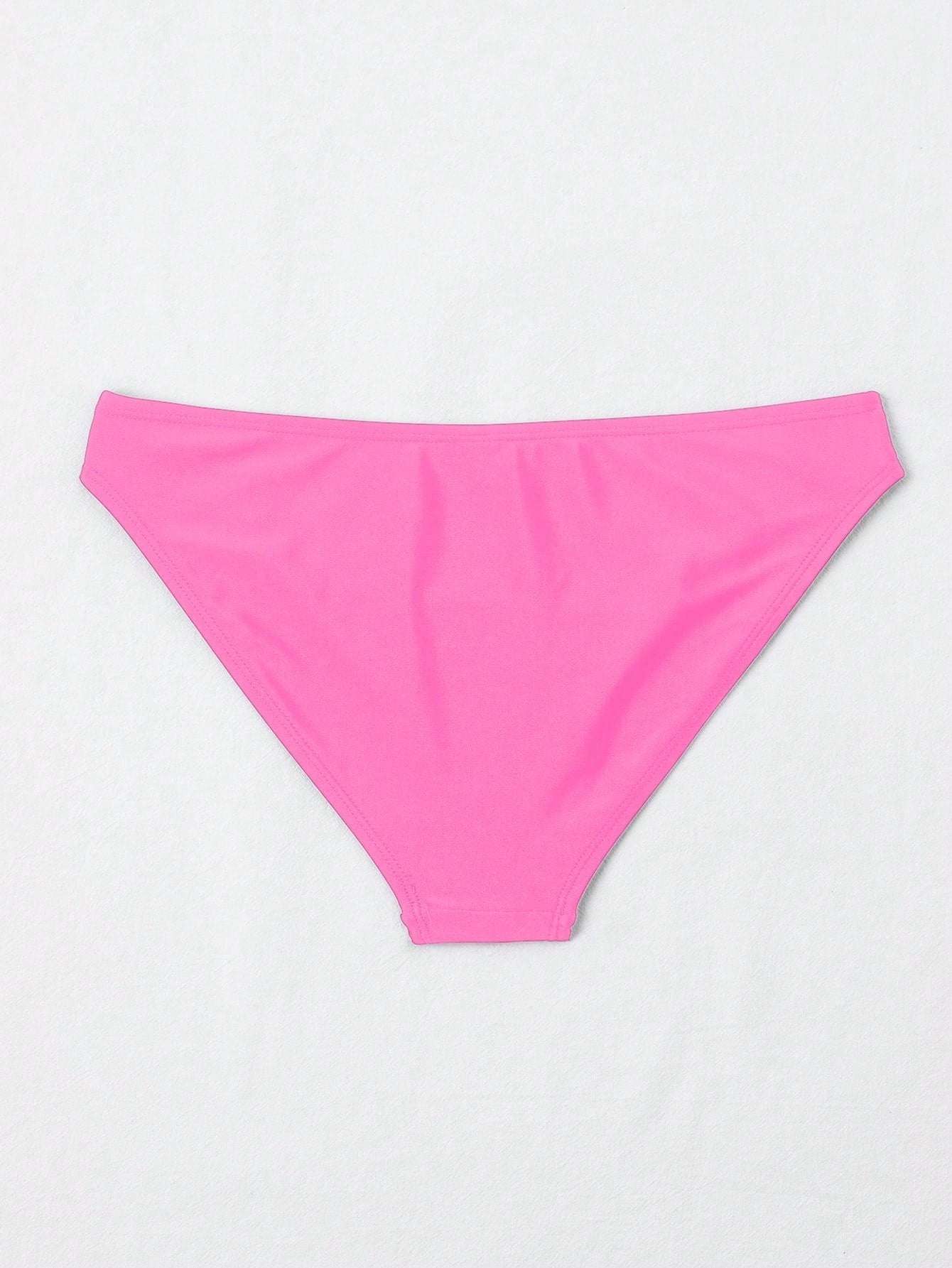 Swim Basics Solid Color Elastic Bikini Bottom For Summer Beach