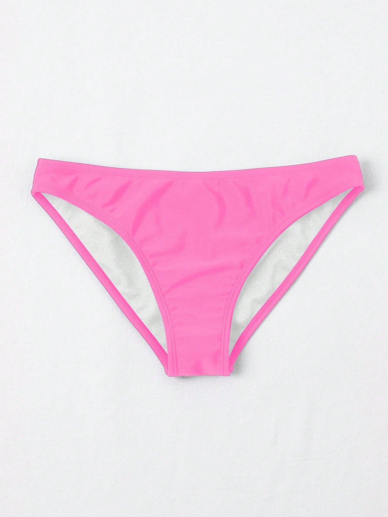 Swim Basics Solid Color Elastic Bikini Bottom For Summer Beach
