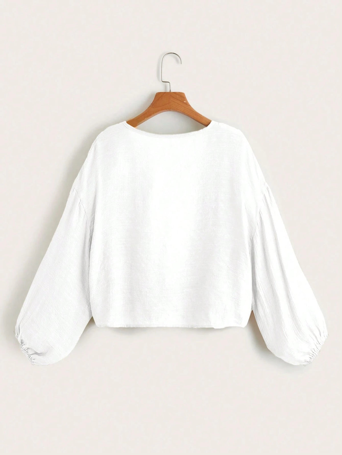 Swim Basics Summer Beach Solid Knot Hem Bishop Sleeve Kimono