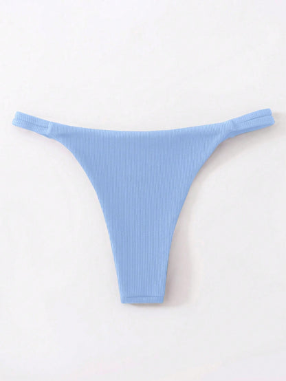 Swim Basics Women's Summer Beach Solid Color Bikini Bottoms