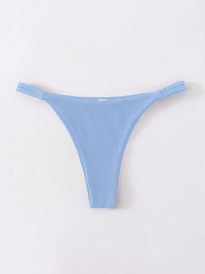 Swim Basics Women's Summer Beach Solid Color Bikini Bottoms