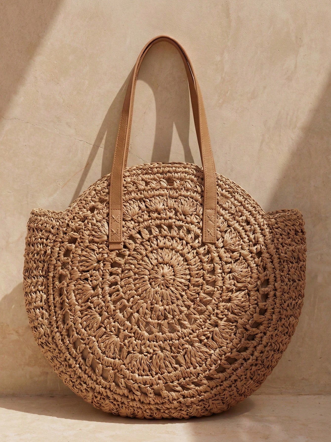 Swim Chiccia Classic Woven Bag, Women's Round Beach Shoulder Bag, Women's Straw Bag, Crossbody Bag, Women's Handbag, Beach Essential, Beach Supplies, Beach Gear And Summer Must-Have, Summer Vacation B