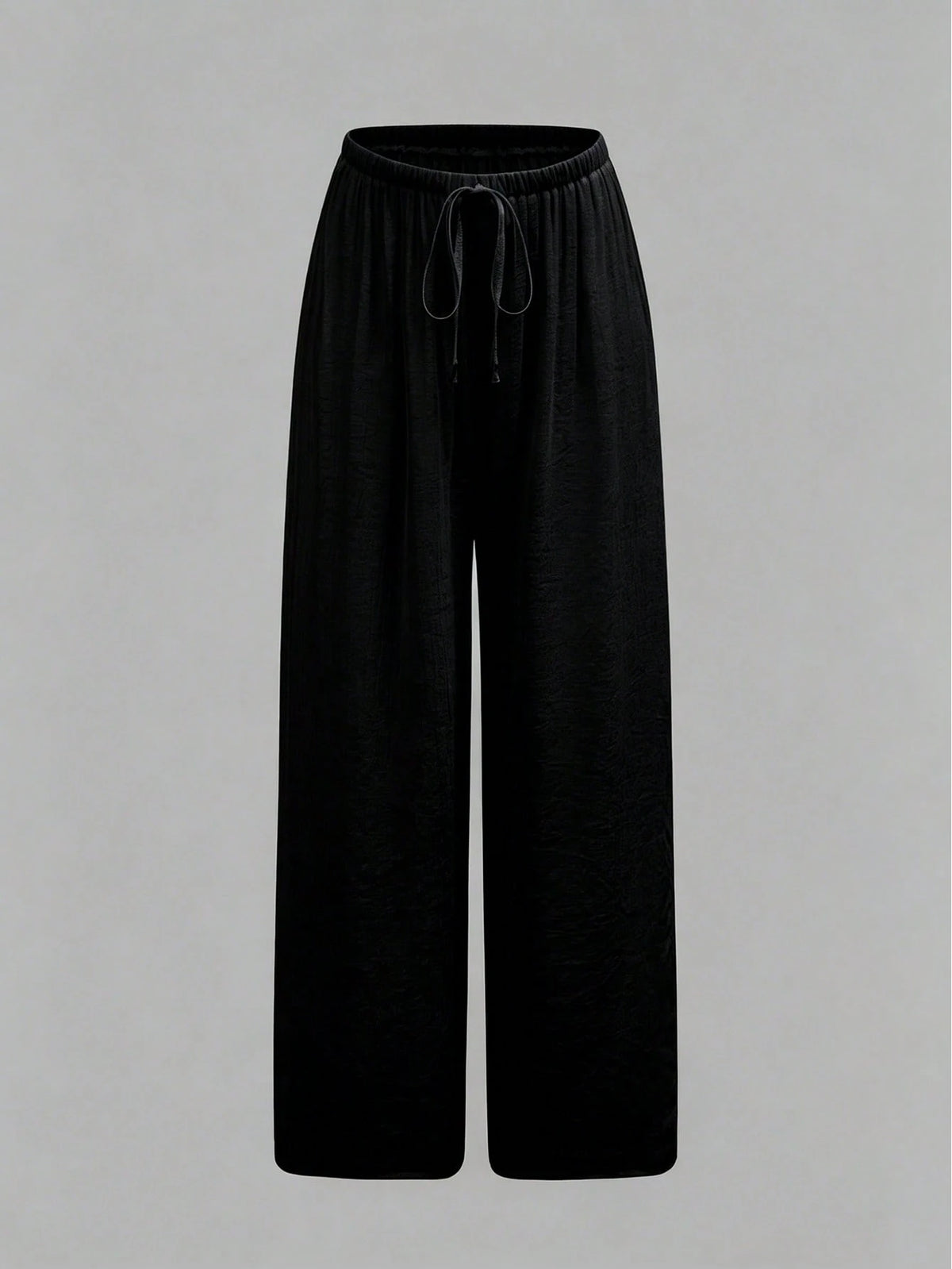 Swim Chiccia Women Summer Chiffon Solid Color Drawstring Waist Wide Leg Cover-Up Pants, Beach