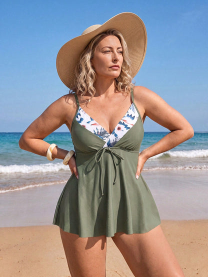 Swim Lushoire 2026 New Spring/Summer Plus Size Vacation Beach Tankini Set