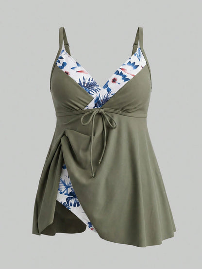Swim Lushoire 2026 New Spring/Summer Plus Size Vacation Beach Tankini Set