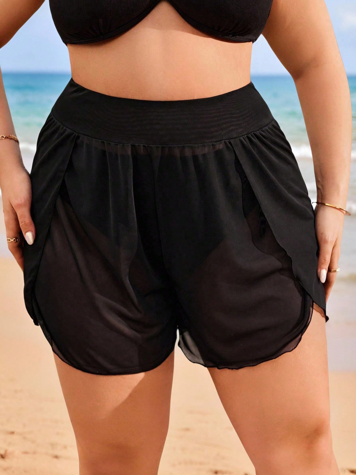 Swim Lushoire Summer Beach Women's Plus Size Wrap Around Swimwear Bottom