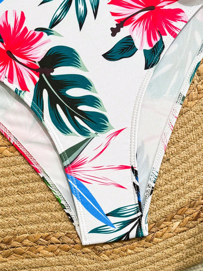 Swim Lushoire Women's Tropical Print Swimwear Set, Padded Cup (Pattern Randomly Assorted)