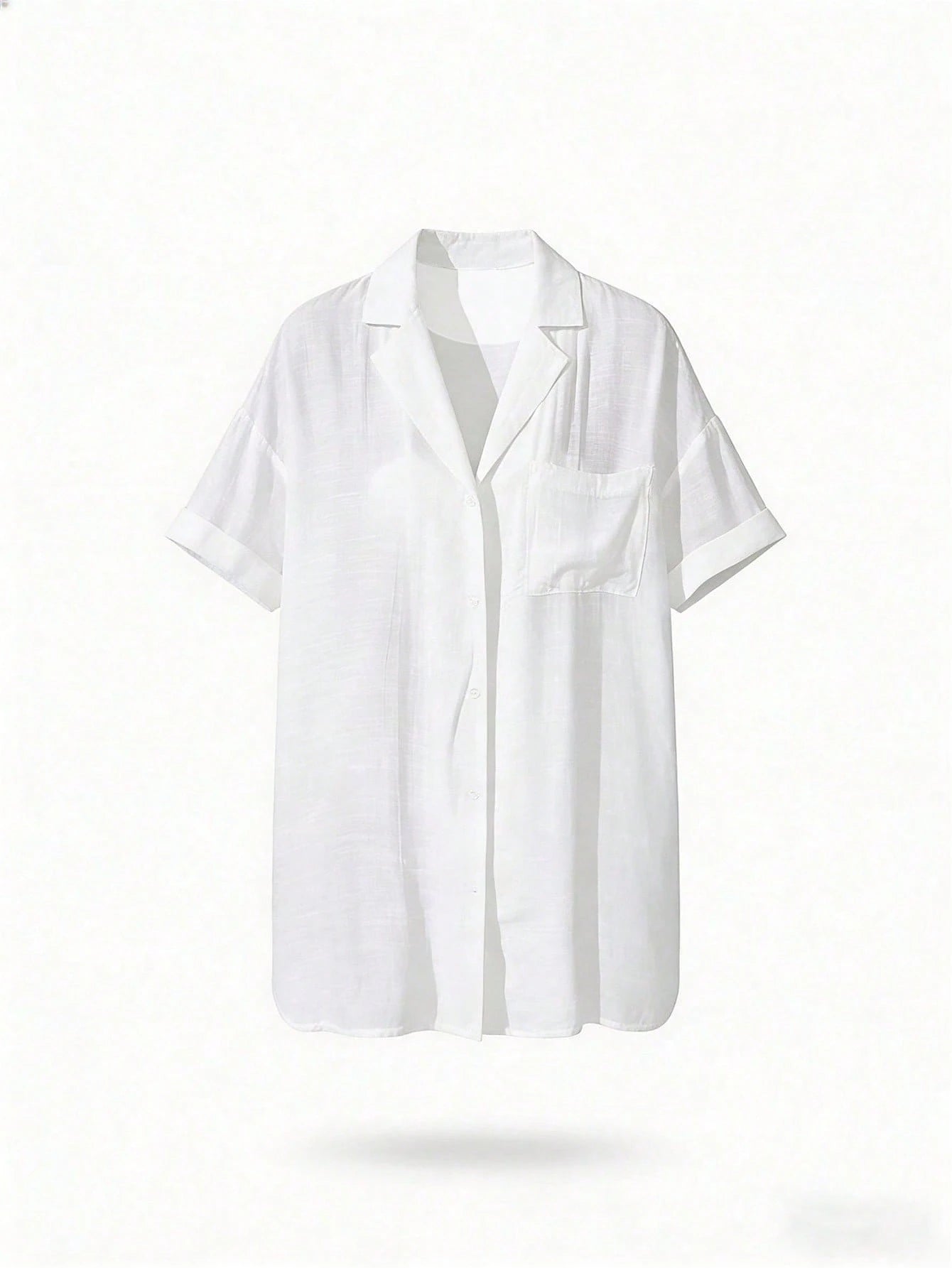 Swim Lushoire Women Simple Solid Color Short Sleeve Kimono Cover Up,Summer Beach Beach For Women Beach Cover Up Women Long Shirt Beach Shirt