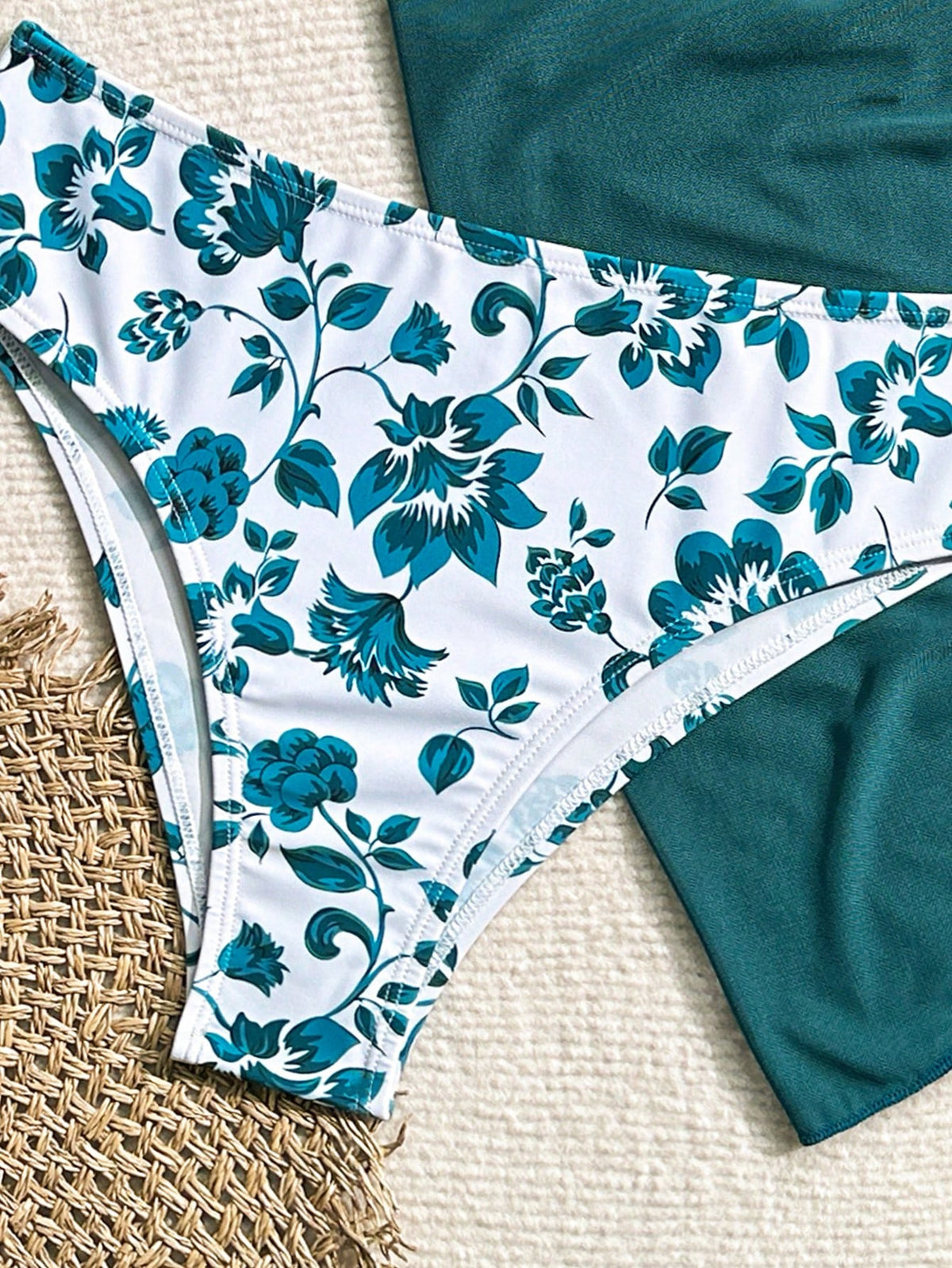 Swim Mod 2-Piece Floral Print Bikini Set, 3 Pcs Summer