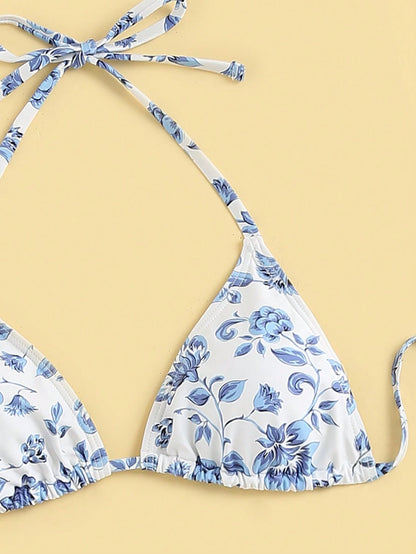 Swim Mod 2-Piece Floral Print Bikini Set, 3 Pcs Summer