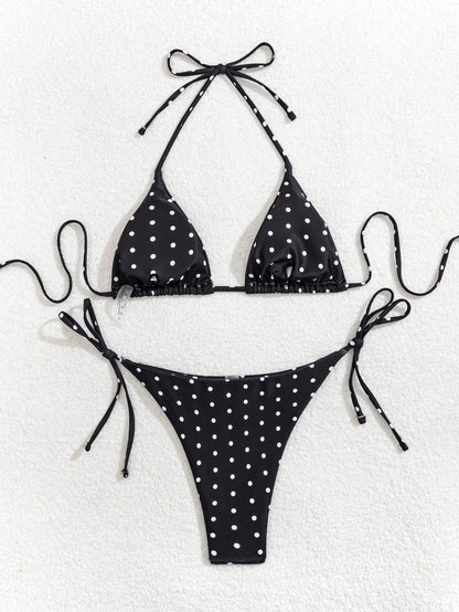 Swim Mod Random Floral Print Bikini Set For Beach Vacation For Summer