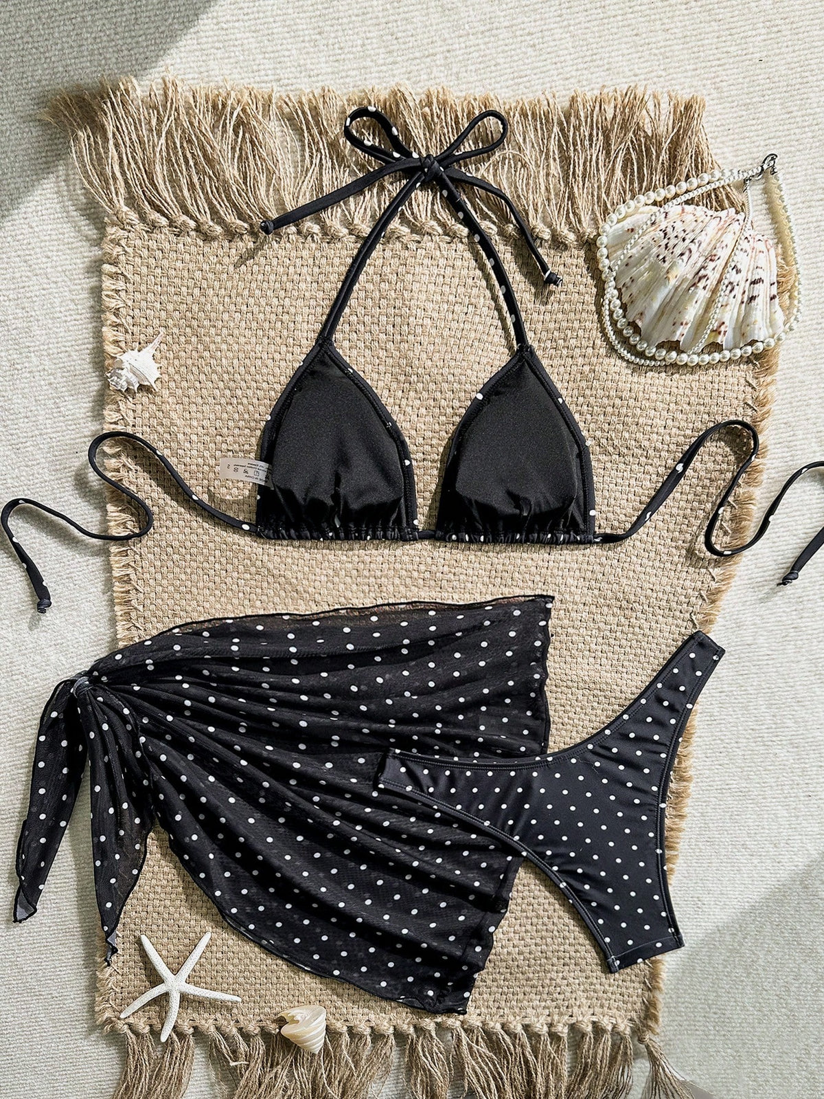 Swim Mod Women's Tropical Polka Dot Print Bikini Two Pieces Bikini Set Set, Casual Holiday,Summer Vacation Outfits