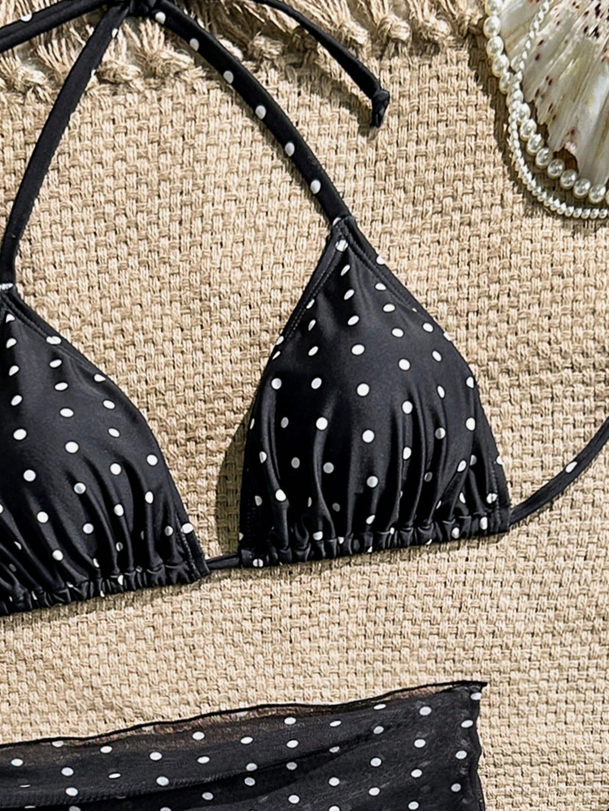 Swim Mod Women's Tropical Polka Dot Print Bikini Two Pieces Bikini Set Set, Casual Holiday,Summer Vacation Outfits