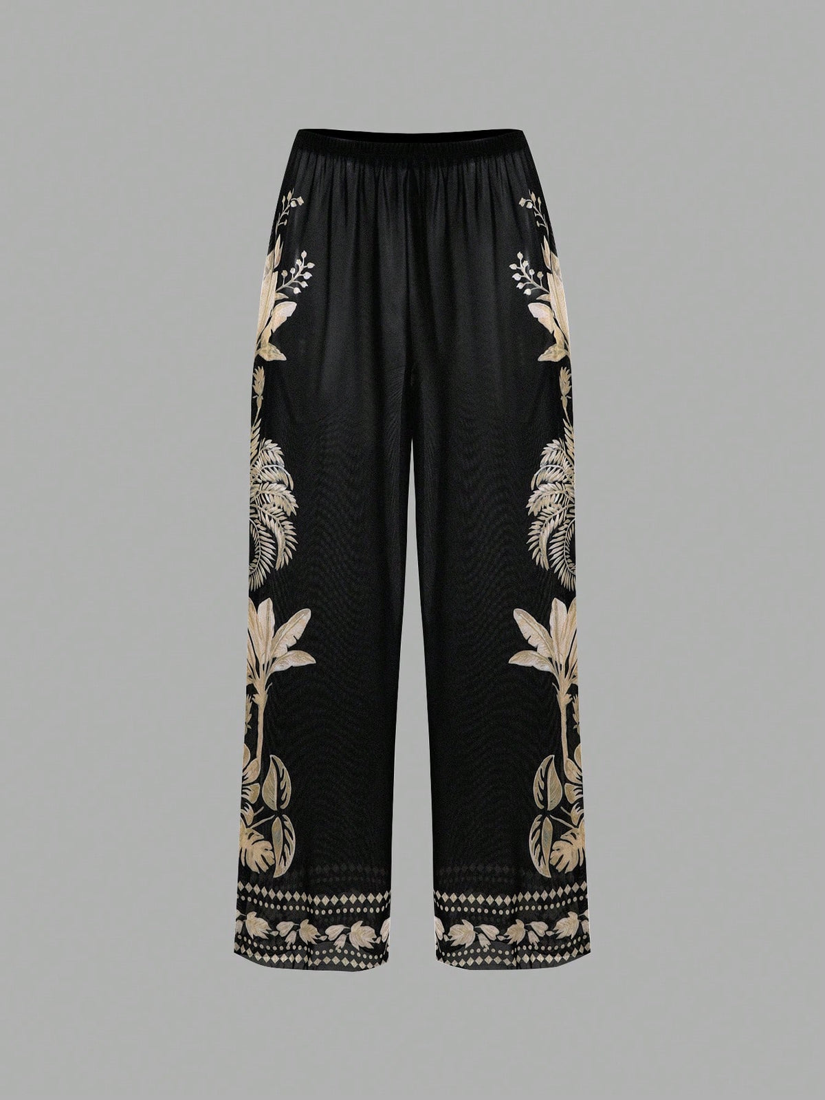 Swim Oasis 2026 New Spring/Summer Plus Size Black One-Piece Printed Matching Printed Mesh Pants Casual Resort Suit