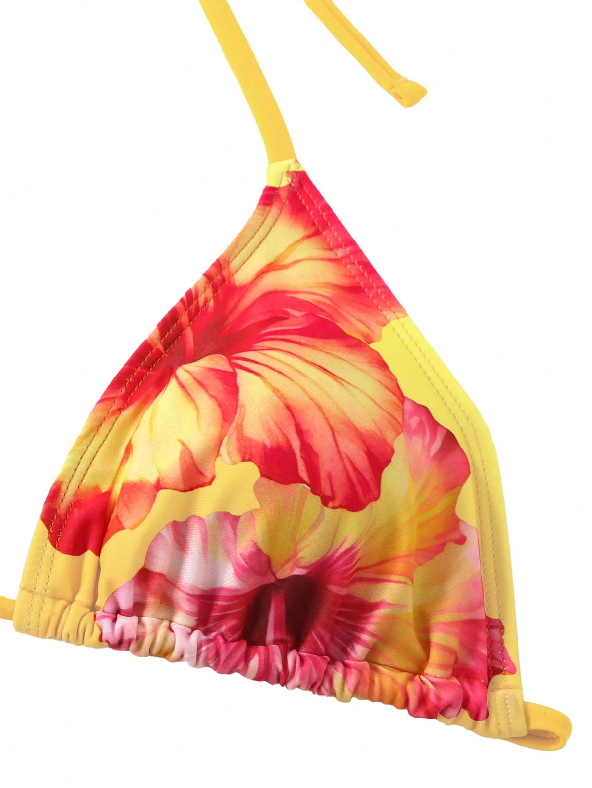 Swim Oasis 3pcs Women Summer Beach Vacation Casual Style 3D Floral Print Bikini Set With Mesh Twist Beachside Dress, Bohemian Style Swimwear
