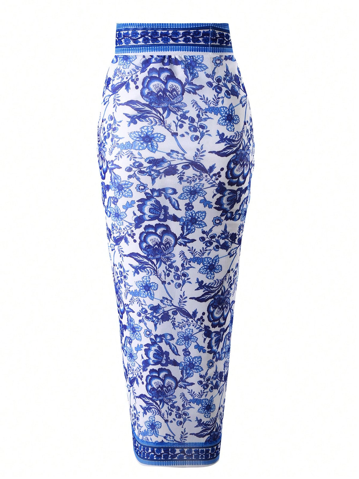 Swim Oasis Plus Size Floral Print V-Neck Slim Fit Summer Beach Swimsuit And Skirt Cover-Up